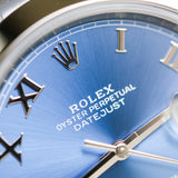 2023 Rolex Datejust 41 Blue Dial Smooth Bezel Oyster Bracelet