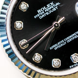 2011 Rolex Datejust 31 Black Diamonds Dial Fluted Jubilee