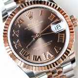 2024 Rolex Datejust 31 Chocolate Dial Fluted Jubilee Two Tone RG