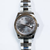 2017 Rolex Datejust II 41 Slate Diamonds Dial Fluted Oyster Ref. 116334 A001567