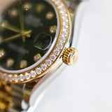 2025 Rolex Datejust 31 Green Dial Diamonds Bezel Ref. 278383RBR A000952