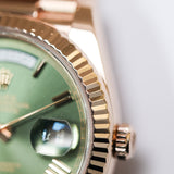 2021 Rolex Daydate 40 Olive Dial Rose Gold Ref. 228235