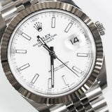 2026 Rolex Datejust 41 White Fluted Jubilee 126334 A001327