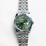 2023 Rolex Datejust 36 Green Palm Motif Dial Jubilee