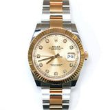 2024 Rolex Datejust 41 Champagne Diamonds Fluted Oyster Ref. 126333 A001459
