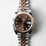 2026 Rolex Datejust 41 Chocolate Diamonds Dial Fluted Jubilee 2T RG Ref. 126331 A001521