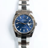 2023 Rolex Datejust 41 Fluted Oyster Blue Dial Ref. 126334 A001717