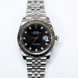 2017 Rolex Datejust 41 Black Diamonds Dial Fluted Jubilee Ref. 126334 A000937