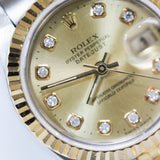 Rolex Datejust 26 Champagne Diamonds Dial Fluted Jubilee Ref. 69173G A001602