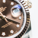 2022 Rolex Datejust 28 Chocolate Dial Fluted Jubilee Two Tone RG