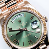 2021 Rolex Daydate 40 Olive Dial Rose Gold Ref. 228235