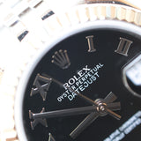 2015 Rolex Datejust 26 Black Roman Dial Fluted Jubilee Ref. 179174 B00185