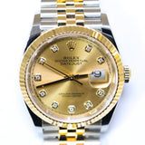2025 Rolex Datejust 36 Champagne Diamond Dial Ref. 126233 A001414