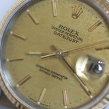 1989 Rolex Datejust 36 Champagne Mosaic Linen  Dial Fluted Jubilee Two Tone YG Ref. 16233 A001851