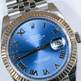 2021 Rolex Datejust 41 Azzuro Blue Fluted Jubilee Ref. 126334 A001776