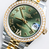 2023 Rolex Datejust 31 Green Dial Two Tone Yellow Gold