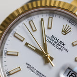 2023 Rolex Datejust 41 White Dial Fluted Oyster Two Tone YG