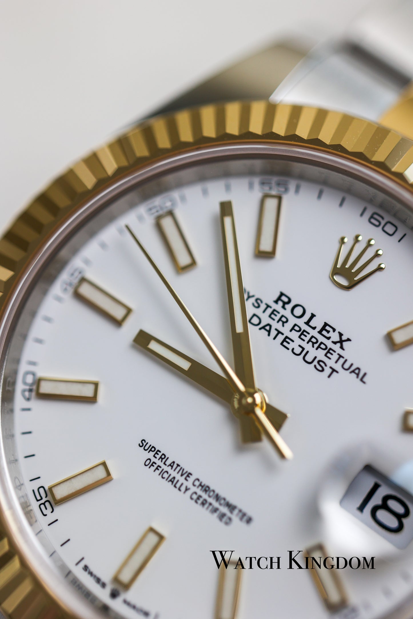 2023 Rolex Datejust 41 White Dial Fluted Oyster Two Tone YG