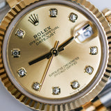 2023 Rolex Datejust 31 Champagne Diamonds Dial Fluted Jubilee Two Tone YG Ref. 278273 A001922