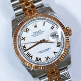 Rolex Datejust 36 White Roman Numerals Dial 2T RG Ref. 126231 A001597