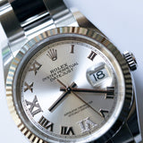 2026 Rolex Datejust 36 Silver Roman Diamonds Dial Fluted Oyster Ref. 126234 B00351