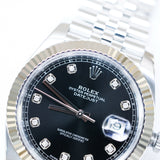 2017 Rolex Datejust 41 Black Diamonds Dial Fluted Jubilee Ref. 126334 A000937