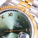 2026 Rolex Datejust 36 Green Roman Diamond Dial 2T YG Ref.126233 A001375