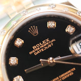 2017 Rolex Lady Datejust 31 Black Diamonds Dial Diamonds Bezel Two-tone RG Ref. 178341 B00350
