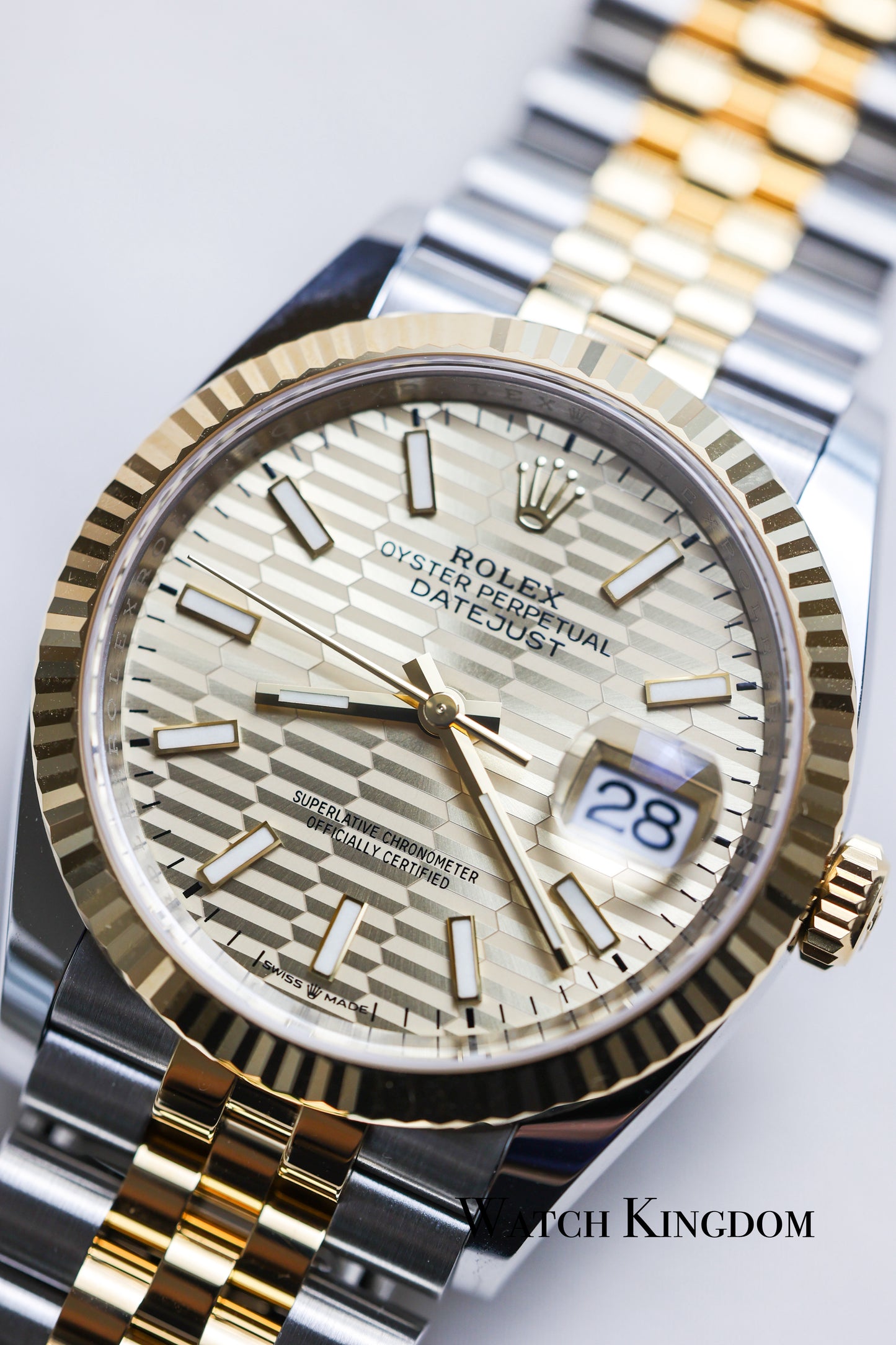 2023 Rolex Datejust 36 Champagne Dial Fluted Jubilee Two Tone YG