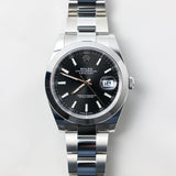 2025 Rolex Datejust 41 Black Dail Smooth Oyster Ref.126300 A001314