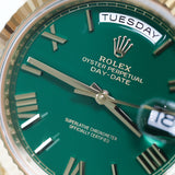 2025 Rolex Daydate 40 Green Dial Yellow Gold Ref. 228238