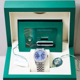 2021 Rolex Datejust 36 Blue Dial Diamonds Bezel Jubilee Ref. 126284RBR