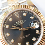 2026 Rolex Datejust 41 Black Diamonds Dial Fluted Jubilee Two Tone YG Ref. 126333 B00280