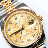 2016 Rolex Datejust 36 Champagne Diamond Ref. 116233 A000999