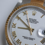 1998 Rolex Datejust 36 White Roman Numerals Dial Two Tone YG Ref. 16233 A001912