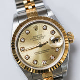 Rolex Datejust 26 Champagne Diamonds Dial Fluted Jubilee Ref. 69173G A001602