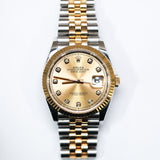 2025 Rolex Datejust 36 Champagne Diamond Dial Ref. 126233 A001093