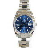 2026 Rolex Datejust 41 Blue Dial Smooth Oyster Ref.126300 A001335