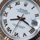 2026 Rolex Lady Datejust 28 White Roman Numerals Dial Fluted Jubilee Two Tone RG Ref. 279171 A001838