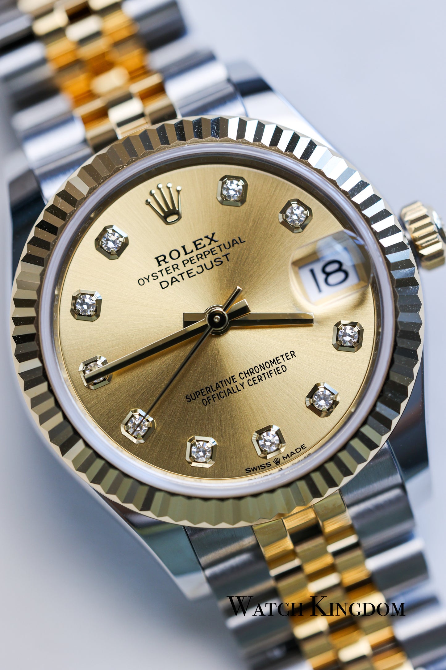 2023 Rolex Datejust 31 Champagne Dial Fluted Jubilee Two Tone YG