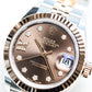 2022 Rolex Datejust 28 Chocolate Dial Fluted Jubilee Two Tone RG