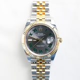 2023 Rolex Datejust 41 Wimbeldon Fluted Jubilee Two Tone Yellow Gold