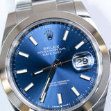 2023 Rolex Datejust 41 Blue Dial Smooth Oyster Ref. 126300 A001730