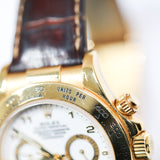 2005 Rolex Daytona White Dial Leather Strap Ref. 116518