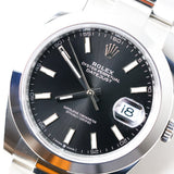 2025 Rolex Datejust 41 Black Dail Smooth Oyster Ref.126300 A001314