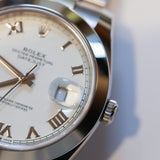 2025 Rolex Datejust 41 White Roman Numerals Dial Smooth Oyster Ref. 126300 B00243