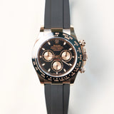 2017 Rolex Daytona Black Dial Rose Gold Oyster Flex Ref. 116515LN B00287
