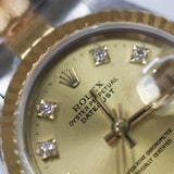 Rolex Lady Datejust 26 Champagne Diamonds Dial Two Tone Yellow Gold Ref. 69173G A001837