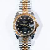 2022 Rolex Datejust 41 Black Diamonds Dial Fluted Jubilee 2T YG Ref. 126333 A001627