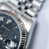 2013 Rolex Datejust 36 Black Continuous Motif Ref. 116234